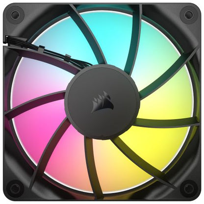 Corsair RS120 ARGB PWM 12cm Case Fans (3 Pack), Magnetic Dome Bearing, Daisy-Chain 4-Pin, 2100 RPM, AirGuide Tech, Black