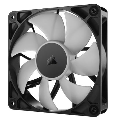 Corsair RS120 ARGB PWM 12cm Case Fans (3 Pack), Magnetic Dome Bearing, Daisy-Chain 4-Pin, 2100 RPM, AirGuide Tech, Black