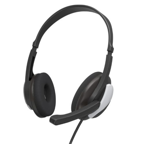 Hama (HS-P100 V2) Ultra-lightweight Headset, 3.5mm Jack, Y-adapter, Padded Ear Pads, Inline Controls