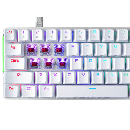 Asus ROG FALCHION ACE Compact 65% Mechanical RGB Gaming Keyboard, Wired (Dual USB-C), ROG NX Red Switches, Per-key RGB Lighting, Touch Panel, White Edition