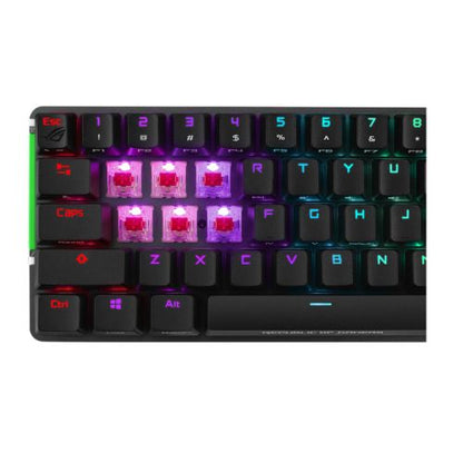 Asus ROG FALCHION NX RED Compact 65% Mechanical RGB Gaming Keyboard, Wireless/USB, ROG NX Red Switches, Per-key RGB Lighting, Touch Panel, 450-hour Battery Life