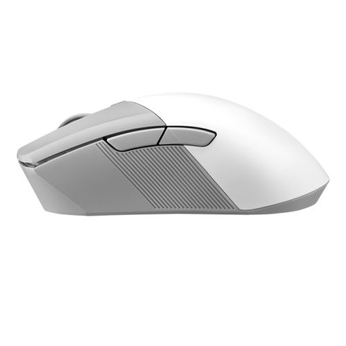 Asus ROG Gladius III Wireless/Bluetooth/USB Aimpoint Gaming Mouse, 36000 DPI, Swappable Switches, 0 Click Latency, RGB, Mouse Grip Tape, White