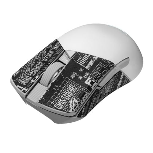 Asus ROG Gladius III Wireless/Bluetooth/USB Aimpoint Gaming Mouse, 36000 DPI, Swappable Switches, 0 Click Latency, RGB, Mouse Grip Tape, White