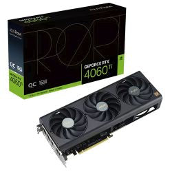 Asus ProArt RTX4060 Ti OC, PCIe4, 16GB DDR6, HDMI, 3 DP, 2685MHz Clock, Compact 2.5 Slot Frame, Overclocked