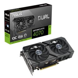 Asus DUAL RTX4070 EVO OC, PCIe4, 12GB DDR6X, HDMI, 3 DP, 2550MHz Clock, Overclocked