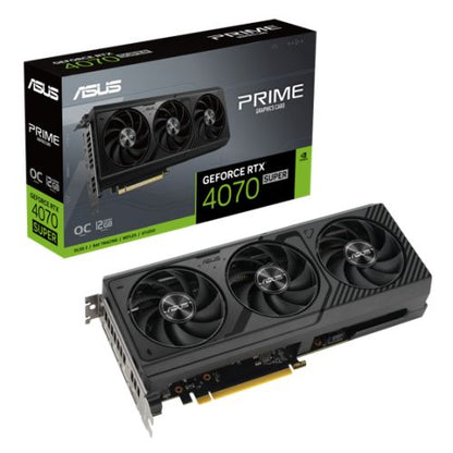 Asus Prime RTX4070 SUPER OC, 12GB DDR6X, HDMI, 3 DP, 2550MHz Clock, Overclocked, Compact 2.5 Slot Design