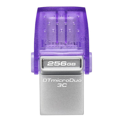 Kingston 256GB DataTraveler microDuo 3C USB-A & USB-C 3.2 Gen1 Memory Pen, Rotating Cap, 200MB/s