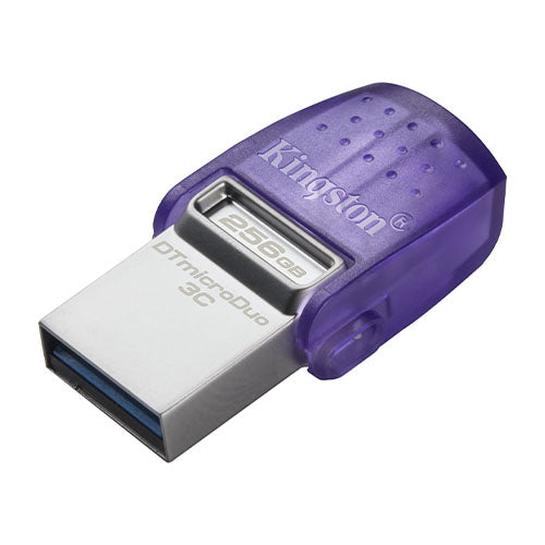 Kingston 256GB DataTraveler microDuo 3C USB-A & USB-C 3.2 Gen1 Memory Pen, Rotating Cap, 200MB/s