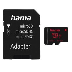 Hama 128GB MicroSDXC Card with SD Adapter, UHS-I Class 3, 80MB/s