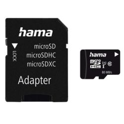 Hama 256GB MicroSDHC Card with SD Adapter, Class 10 UHS-I, Up to 80MB/s