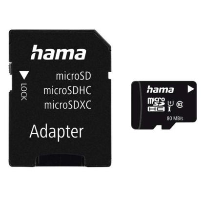 Hama 256GB MicroSDHC Card with SD Adapter, Class 10 UHS-I, Up to 80MB/s