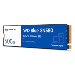 WD 500GB Blue SN580 M.2 NVMe Gen4 SSD, M.2 2280, PCIe4, TLC NAND, R/W 4000/3600 MB/s, 450K/750K IOPS