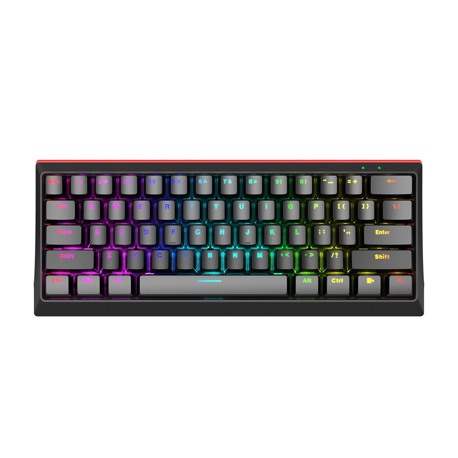 Marvo Scorpion KG962-UK USB Mechanical gaming Keyboard with Red Mechanical Switches, 60% Compact Design with detachable USB Type-C Cable, Adjustable Rainbow Backlights, Anti-ghosting N-Key Rollover