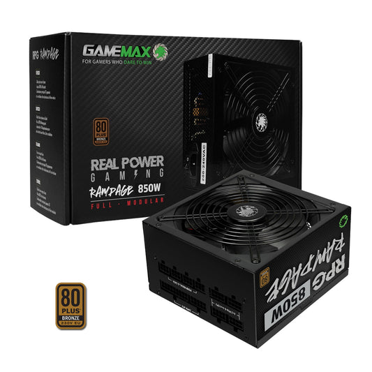 Gamemax RPG Rampage 850W Fully Modular 80 Plus Bronze PSU With 140mm FDB Fan